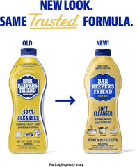 Bar Keepers Friend Soft Cleanser Liquid, 13 oz x 2, Multipurpose Surface Cleaner, Soap Scum & Grease from Stainless Steel & More