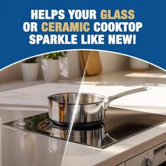 Bar Keepers Friend Cooktop Cleaner + Scraper + Dish Fish - Multipurpose Liquid Stovetop Cleanser, Safe for Use on Glass or Ceramic Cooking Surfaces, Copper, Brass, Chrome, Stainless Steel & Porcelain