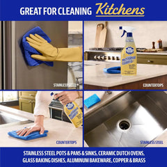 Bar Keepers Friend Soft Cleanser 26 oz + Spray & Foam Multipurpose MORE Spray Cleaner 25.4 oz, Multi Purpose Cleaner Bundle, Removes Grease, Rust Stains, Soap Scum & More in Home & Outdoors